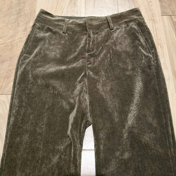 Coldwater Creek Corduroy Pants P6 Womens Fine Wale Pincord Green Velvet Trousers - Picture 5 of 15